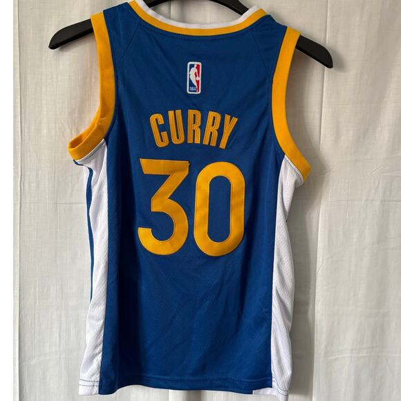 Nike Golden State Warriors Stephen Curry 30 Swingman Jersey Size S Blue Yellow - Picture 5 of 6